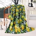 thumbnail image 2 of Yellow Lemon Flowers Black Pattern Blanket,Comfortable Soft Flannel Throw Blanket,All Season,Warm Lightweight Blankets for Sofa Bed Couch Living Room Chair,50"x60", 2 of 4