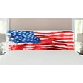 thumbnail image 1 of American Headboard, Flag of America Watercolor Splash National Independence Symbol Abstract Art, Upholstered Decorative Metal Bed Headboard with Memory Foam, King Size, Red Blue White, by Ambesonne, 1 of 4