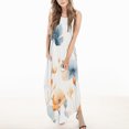 thumbnail image 2 of Gibobby Vestido largo de verano para mujer Vestido casual clásico sin mangas con bolsillos para mujer Moda versátil para el día a día(Blanco,M), 2 of 5