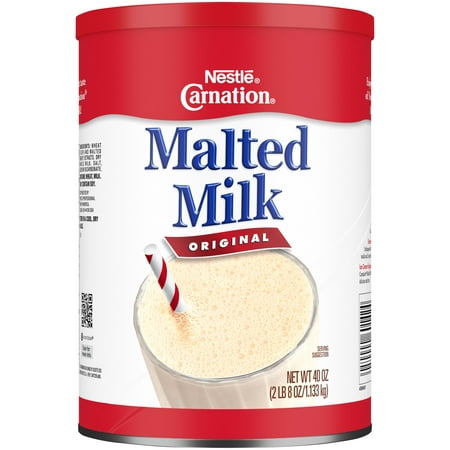 Nestle Carnation Original Malted Milk Powder, Packaged Malt Powder, 40 Oz Canister