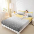 thumbnail image 4 of Homewish Grey Yellow Rainbow Queen Sheet Sets, Fashion Bling Stars Print Flat Sheet, Teens Kids Girls Women Queen Fitted Sheet, Luxury Bedroom Decor, 4pcs, 4 of 7