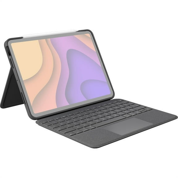Restored Logitech Folio Touch Keyboard and Trackpad Cover for iPad Air Gen 4 (Oxford Grey) (Refurbished)