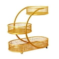 thumbnail image 4 of Cesta de frutas con soporte para frutero, organizador resistente de hierro de 3 niveles para almacenamiento en mostrador Oro, 4 of 9