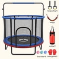thumbnail image 6 of Funseek Mini Trampoline Set, All-in-One Entertainment Trampoline, Bearing 132lb, Blue and Red, 6 of 9