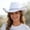 White, variant on Bucket Hat Classics for Leisure and Casual Wear Wide Brim Curved Fisherman Hat with Shine for Parties and Jazz Venues