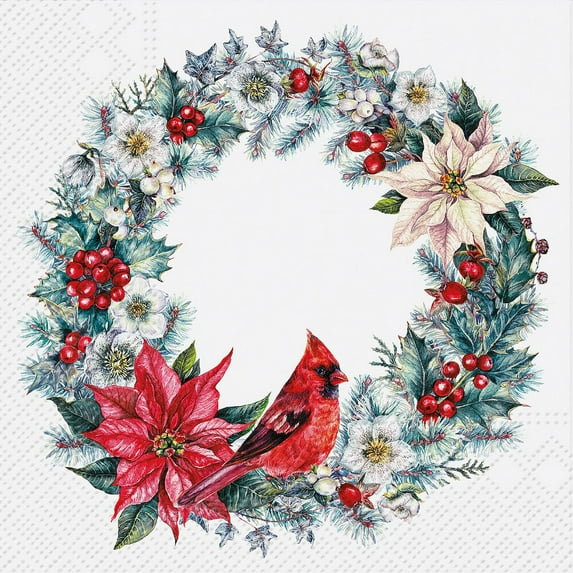 Set of 4 Lg Cardinal Ring Napkins-20Pk