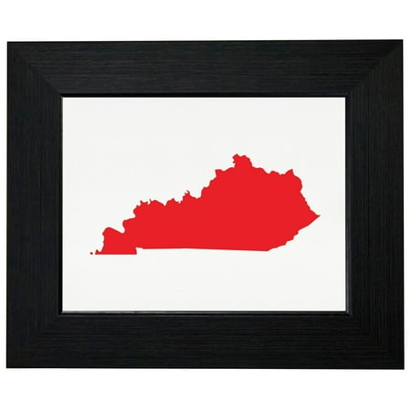Kentucky Silhouette Kentucky Red Republican - Election Silhouette Framed Print Poster Wall or Desk Mount Options ()
