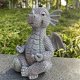 thumbnail image 5 of Estatua de dragón de jardín, dinosaurio feliz, te anima, figura de resina, escultura decorativa con acabado en piedra, 15 cm de alto, para el hogar, interior y exterior., 5 of 5