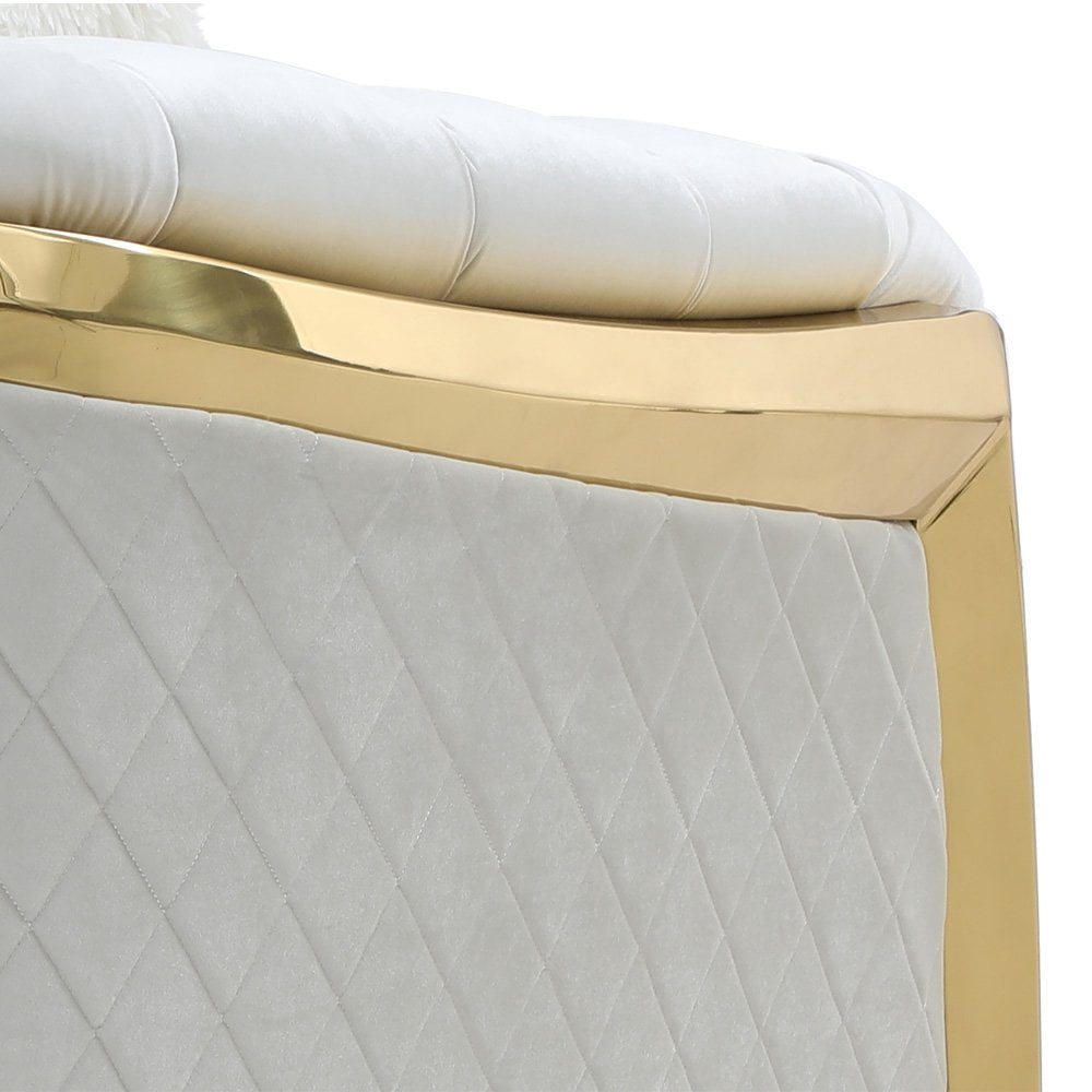 Glory Furniture Lexi Loveseat in Ivory Color
