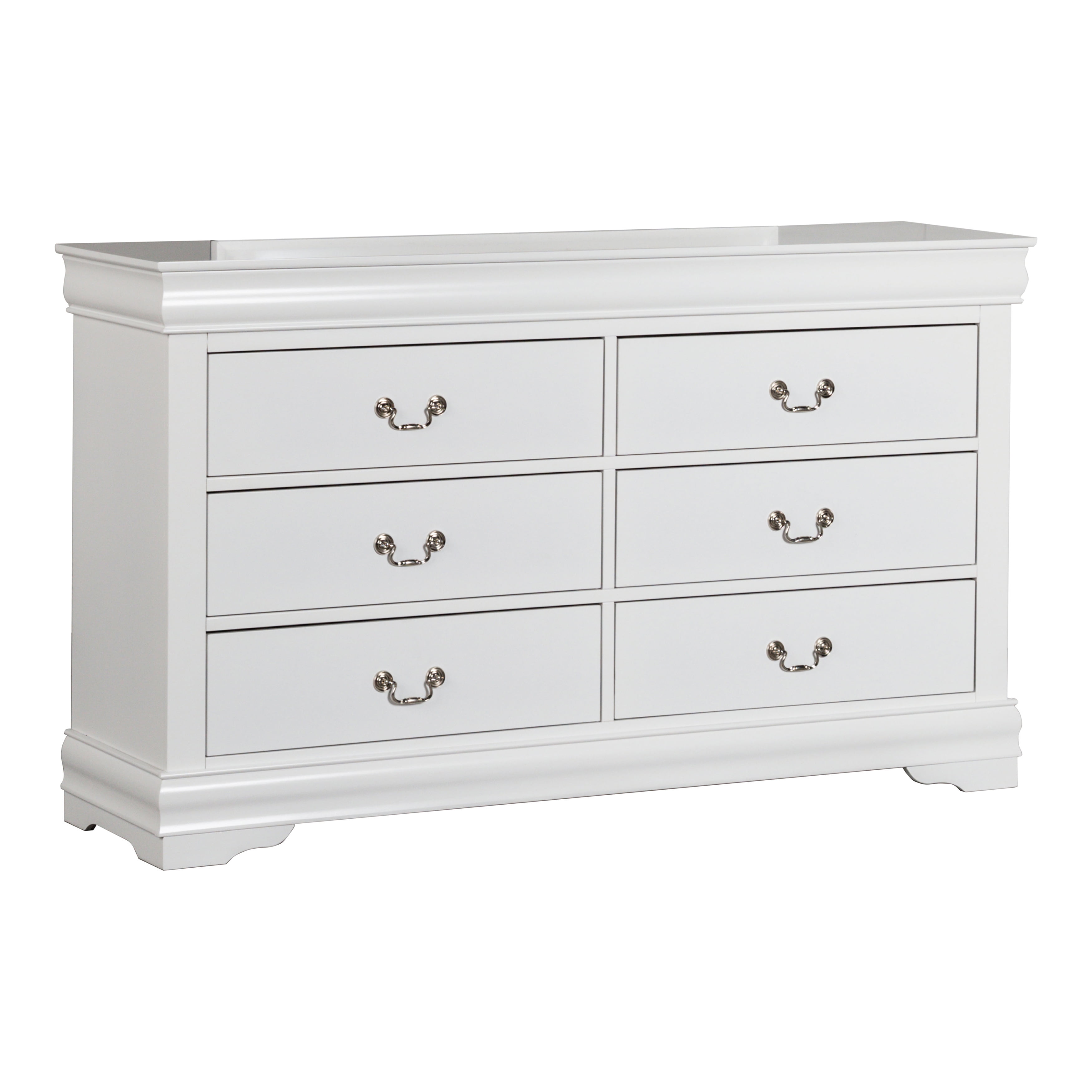 Furniture of America Vrai 6-Drawer Solid Wood White Dresser