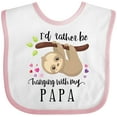 thumbnail image 3 of Inktastic Sloth I'd Rather Be Hanging with Papa Boys or Girls Baby Bib, 3 of 4