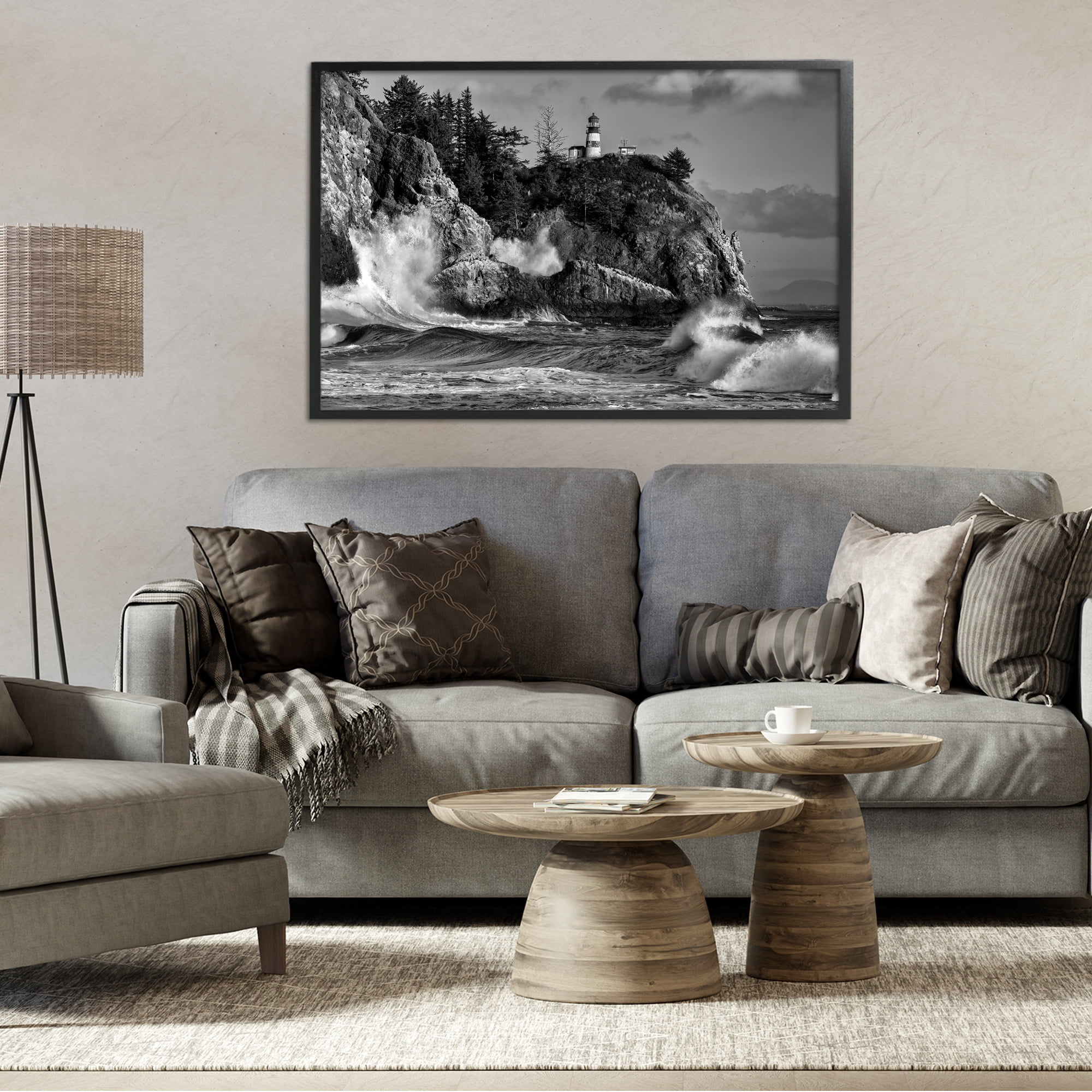 Stupell Industries Rising Tide at Cape Black Framed Giclee Art, design by Rick Berk