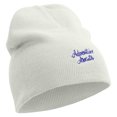thumbnail image 4 of Adventure Awaits Embroidered 8 inch Acrylic Short beanie - White OSFM, 4 of 5