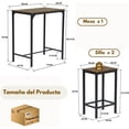 thumbnail image 3 of Mesa de Comedor FurnitureR Con 2 sillas de Metal robusto moderno, 3 of 6