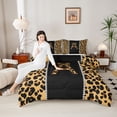 thumbnail image 4 of Feelyou Bowknot Monogrammed A Full Size Comforter Sets for Girl, Leopard Cheetah Print Bedding Comforter Set, Modern Fashion Style Reversible Bedding Sets, Ultra Soft Bedroom Decor, 3 Pieces, 4 of 8
