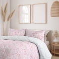 thumbnail image 2 of Ambesonne Sakura Down Alternative Quilt Comforter, Traditional Cherry Blossom, Queen, Pale Pink Lilac White, 2 of 5