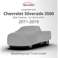 thumbnail image 2 of Weatherproof Truck Cover Compatible with 2011-2019 Chevrolet Silverado 3500 Crew Cab6.5Ft Bed & Camper Shell - 5L Outdoor - Protect Rain, Snow, Hail, Sun - Cable Lock, Bag & Wind Straps, 2 of 9