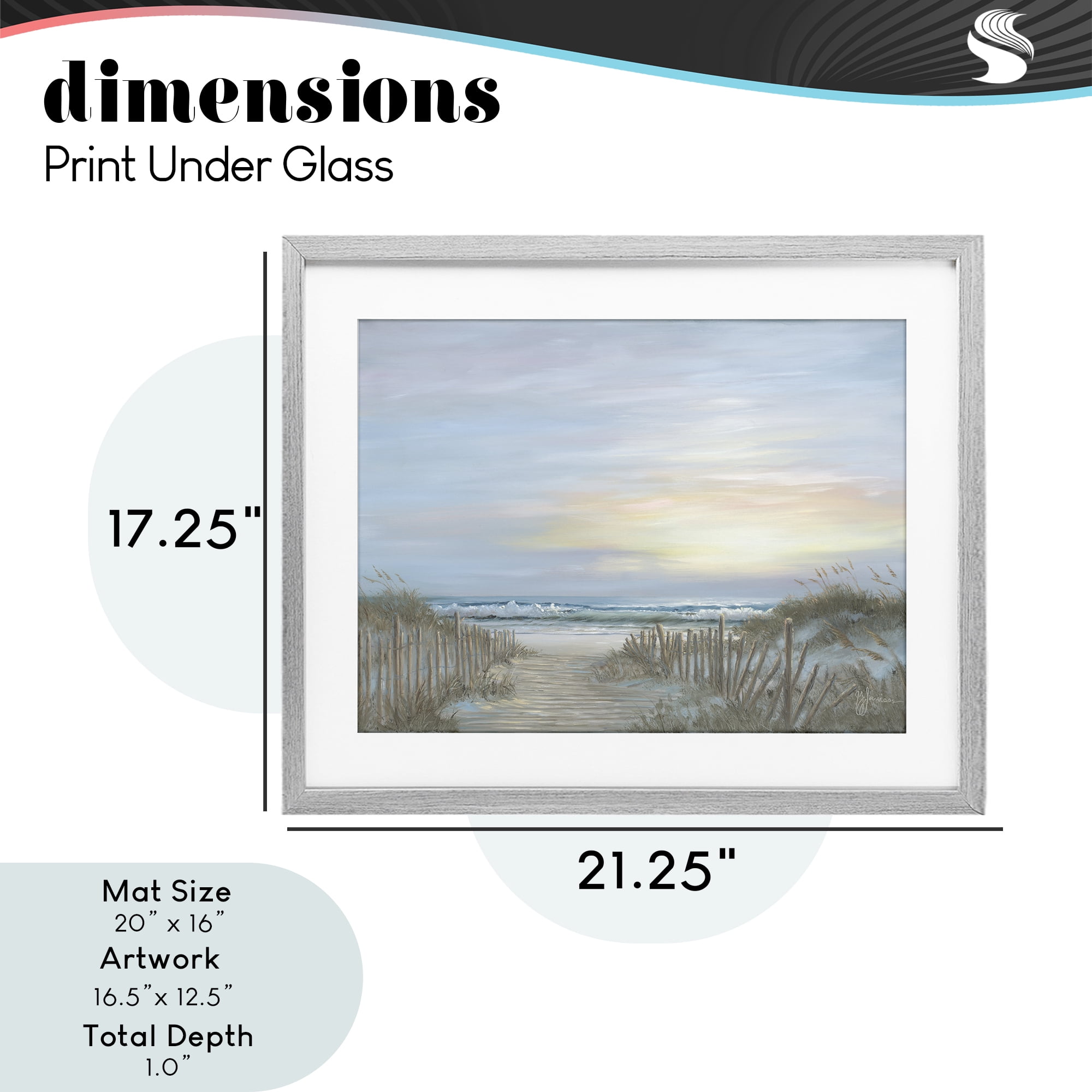 Stupell Industries Serenity Path Sunset Gray Framed Print Under Glass, design by Georgia Janisse