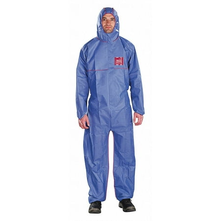 Ansell Hooded Coverall,Elastic,Navy,3XL,PK25 NR17-S-92-111-07