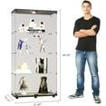 thumbnail image 2 of Modern 4-Tier Shelf Glass Curio Collection Display Case Cabinet with 2 Door in Clear, Showcase with Lock for Collectibles, Trophy, Action Figure 31" W x 14.3" D x 64.5" H, 2 of 9