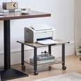 thumbnail image 3 of Leyaoyao 2 Tier Printer Stand, Rolling Printer Table with Locking Wheels, Printer Cart for Under Desk, Home, Office, Rustic Grey, 3 of 6