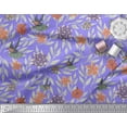 thumbnail image 2 of Soimoi Purple Poly Georgette Fabric Flying Bird & Floral Decor Fabric Printed BTY 52 Inch Wide, 2 of 3