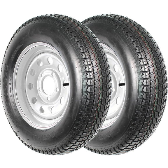 ST205/75D15 Tire, 5 Lug Tires, 6PR Load Range C, 2 Pack ST205 75D 15 Tire,for Travel/Camper/Landscape/Cargo/Utility/Boat/Horse/Farm/Hauler Trailer