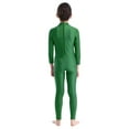 thumbnail image 2 of Haitryli Kids Girls Unitard Full Body Long Sleeve One Piece Ballet Dance Gymnastics Leotard Dancewear Green 7-8, 2 of 6