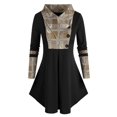 thumbnail image 1 of Camiseta de parche de tela escocesa de talla grande Rosegal  Mangas largas de talla grande, 1 of 5