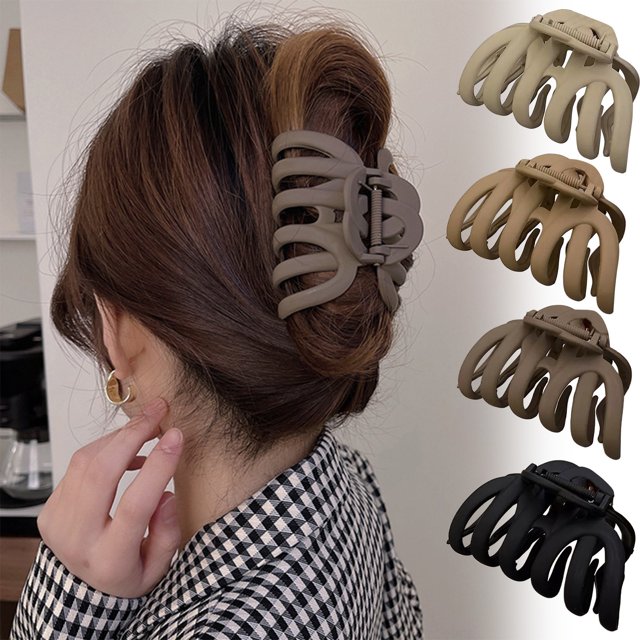 Pinza de garra para el cabello grande, accesorio para el cabello de resina plástica con patrón texturizado de 10 cm para mujeres - Elegante clip de estilo para reuniones de fiesta de uso diario en