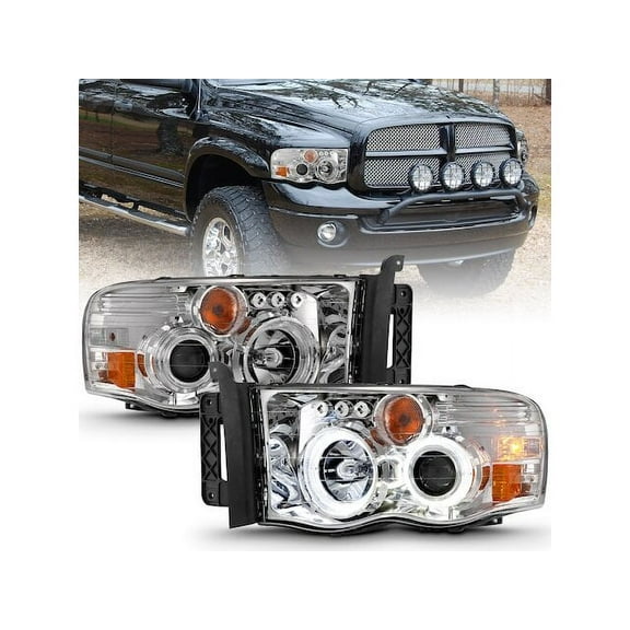 Headlight Set - Compatible with 2002 - 2005 Dodge Ram 1500 2003 2004