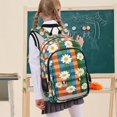 thumbnail image 7 of FORMRS Unisex School Backpack 17" Student Travel Bag with Laptop Compartment, Green Checkered Daisy, 7 of 7