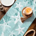 thumbnail image 3 of Table Runners 72 Inches Long Dress Scarves, Mint Green Starfish Farmhouse Kitchen/Dining Table Decor Table Runner, Coffee Tablerunners, Coral Shell Ocean Vintage Coastal 13x72 Inch, 3 of 9