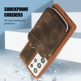thumbnail image 3 of for Samsung Galaxy S22 Ultra Wallet Case Crossbody Strap, Zipper Phone Case with Card Holder Wrist Strap Purse Cover with Kickstand Compatible with Samsung Galaxy S22 Ultra 6.8 inch - Brown, 3 of 8
