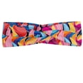 thumbnail image 1 of Colorful Headband, Abstract Graphic Pattern of Unusual Ornamental Waves Flow Continuity Creativity, Elastic and Soft Women's Bandana for Sports and Everyday Use, Grey Red Coconut, by Ambesonne, 1 of 3