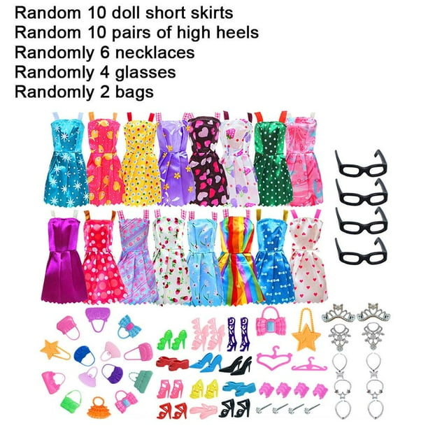 32 Pièces De Fringues Et Accessoires Pour Poupées 11,5″ – La Garde-robe De Rêve Pour Petites Fashionistas !