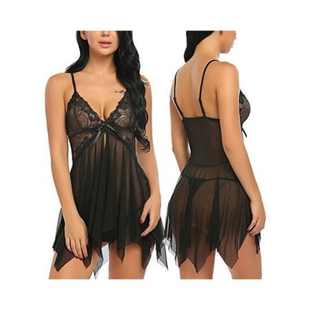 

Caitzr Women Lace Sexy Lingerie Nightwear Pajamas Sleepwear G-string Babydoll Underwear Nightgowns