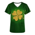 thumbnail image 3 of Generic Womens St. Patricks Day Scrub Tops Irish Shamrock Holiday Shirts V Neck Short Sleeve Nursing Uniform with Pockets, 3 of 4