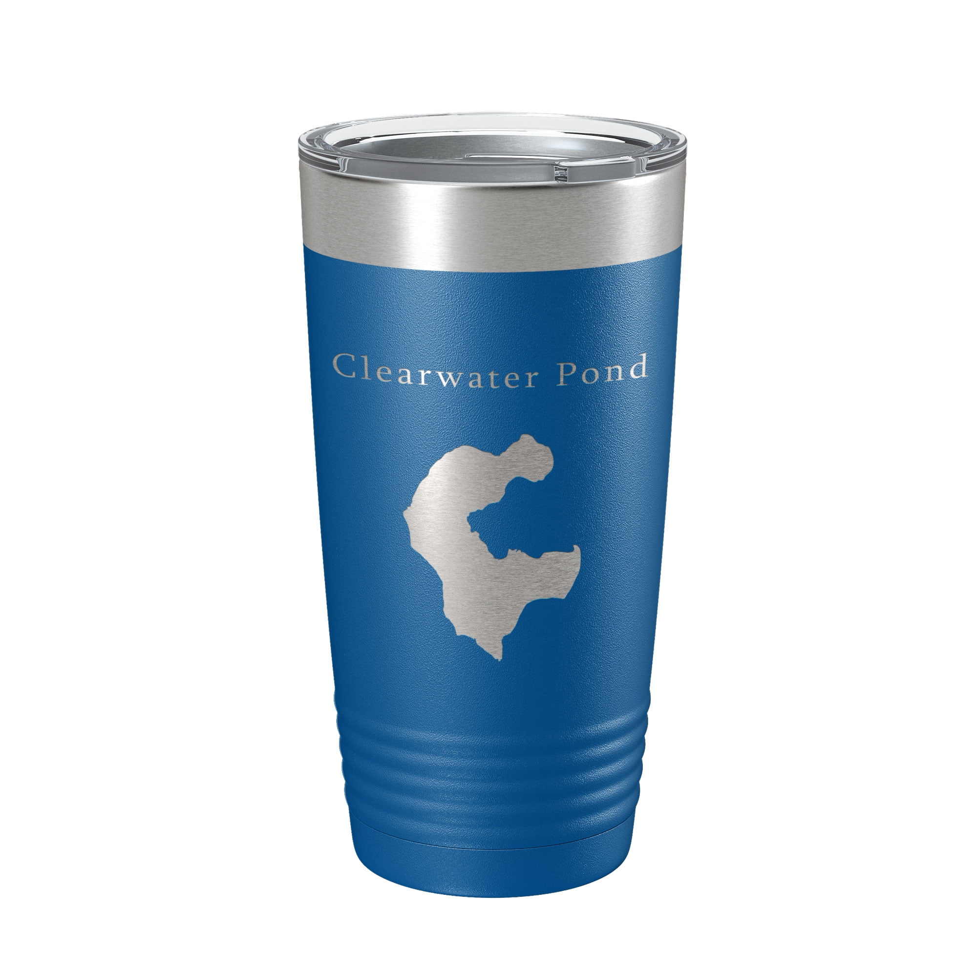 Clearwater Pond Lake Map Tumbler Travel Mug Insulated Laser Engraved