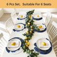 thumbnail image 5 of Navy Blue Gold Round 13 Inch Placemats Set of 8, Abstract Line Art Troditional Ink Painting HeatResistant Non Slip Place Mats for Dining Table, Wipeable Braided Kitchen Table Mats for Housewarming, 5 of 9