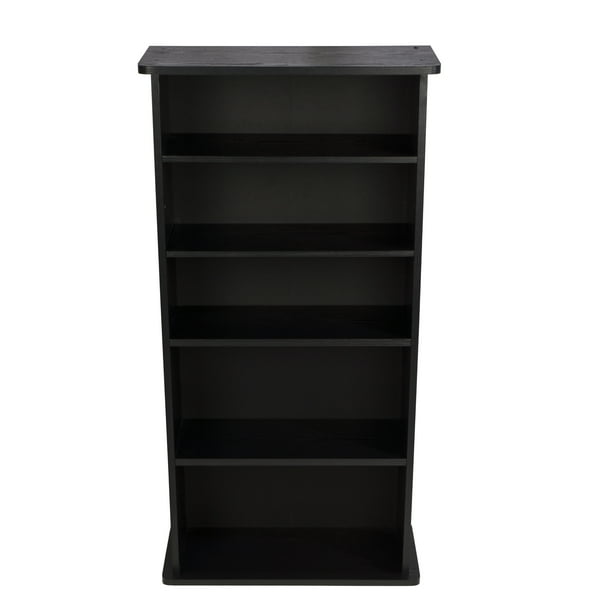 Atlantic 36" Drawbridge Wood Media Storage Shelf, 7" Depth, Black