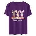 thumbnail image 5 of Xihbxyly Easter Shirts for Women Funny Bunny T-Shirt Loose Plus Size Short Sleeves Graphic Tee Tops Easter Egg Holiday Shirt Round Neck Top, 5 of 5