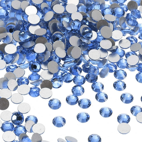 Uxcell SS16 Round Flatback Rhinestones 3.8-4.0mm Crystal Glass Gems Diamonds for DIY Crafts Clothes Shoes Nail Art Decoration, Light Blue 2880Pcs