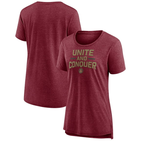 Women's Fanatics Heather Red Atlanta United FC Iconic Break It Loose Tri-Blend T-Shirt