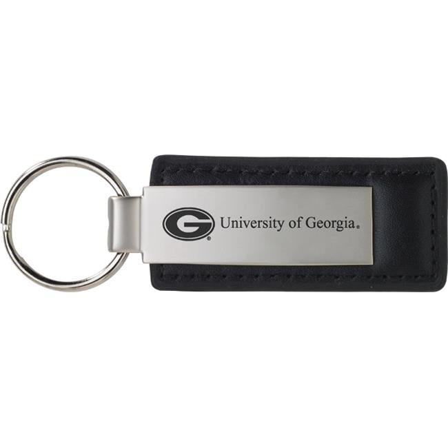 Inc University of Georgia-Carbon Fiber Leather and Metal Key Tag-Black LXG 