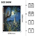 thumbnail image 3 of WOBOGO Owl in The Moonlight Notebook College Horizontal Grid Paper Ink Spill Resistant Water Resistant Cover 8.3x5.7x0.4in, 3 of 8