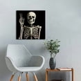 thumbnail image 2 of JRXY Halloween Gothic Skull Skeleton Wood Sign Plaque for Home Decor, Black Skull Skeleton Home Decor, Funny Halloween Signs Decor for Bedroom, Desk Decor 16x16 in, 2 of 4
