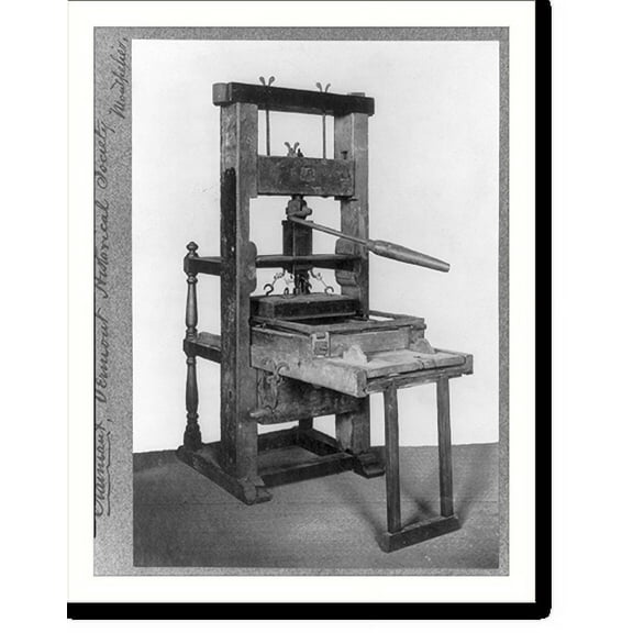 Historic Print, [Printing press used by Stephen Daye in Cambridge, Mass., in 1638], 16" x 20"
