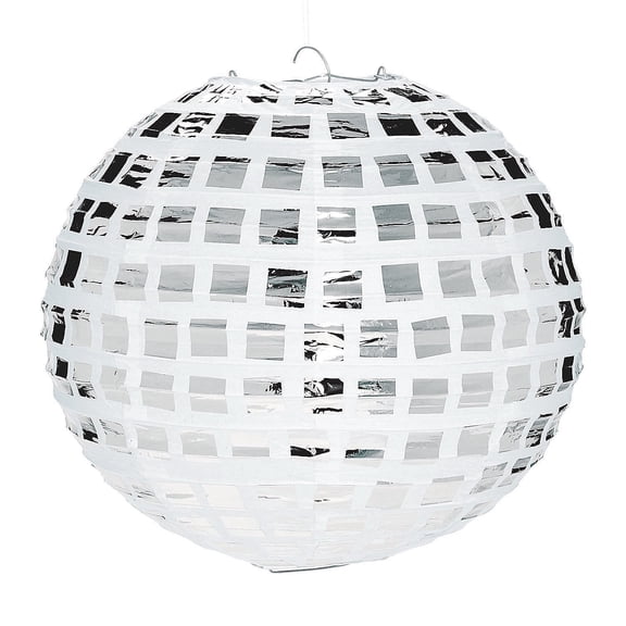 Fun Express Disco Ball Paper Lanterns Silver 3 Count 12 Inch