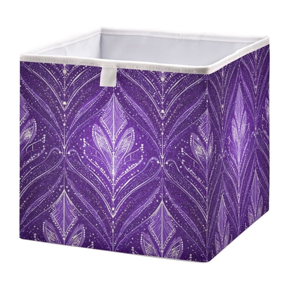Fabric Storage Bins Foldable Cube For Home Organization Baskets Purple
